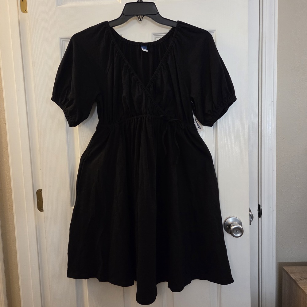 Old Navy Maternity sz M black knee length dress NWT casual everyday stretch‎
